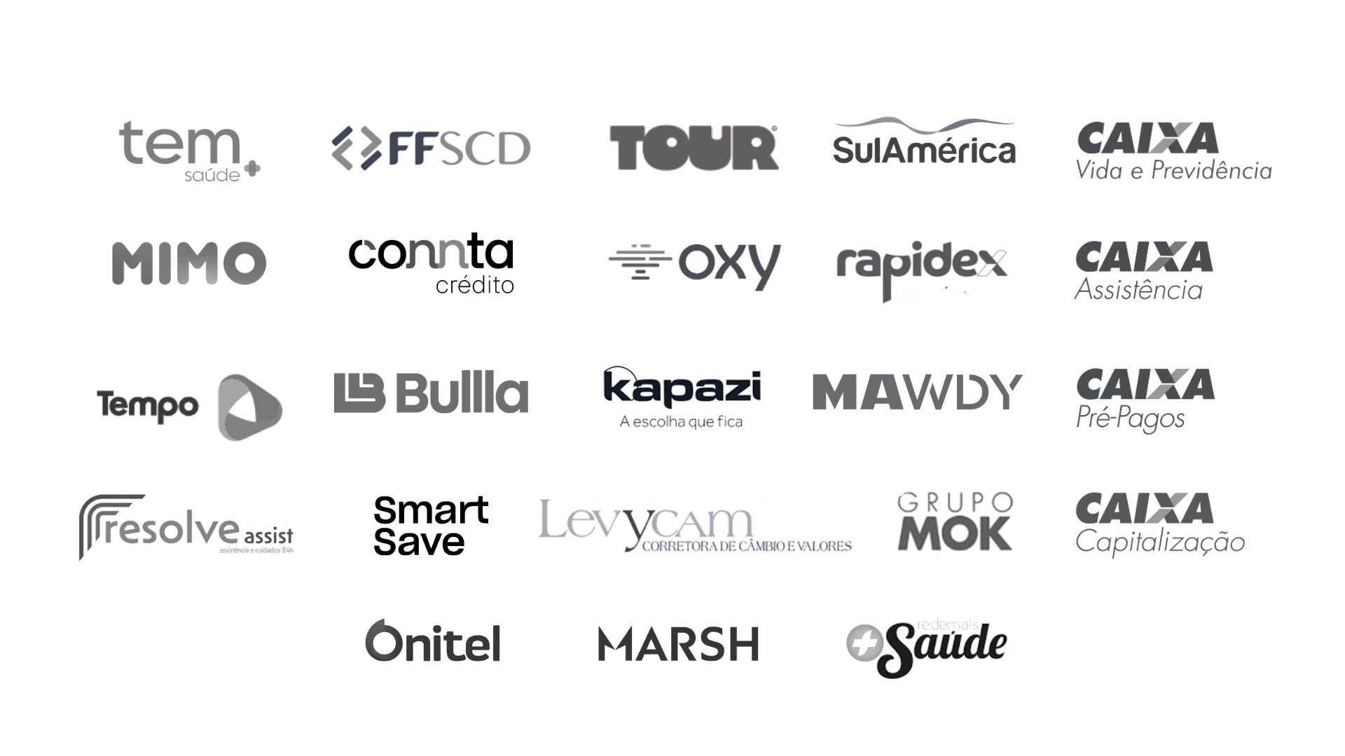 Logos de clientes que confiam na PlanejaDin